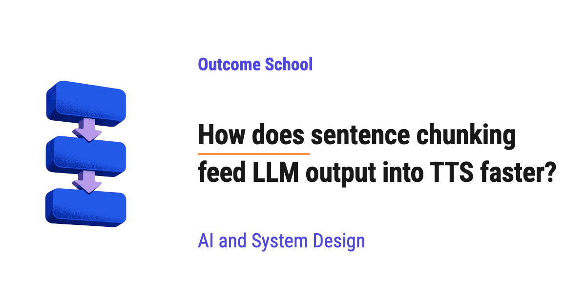 How does sentence chunking feed LLM output into TTS faster?