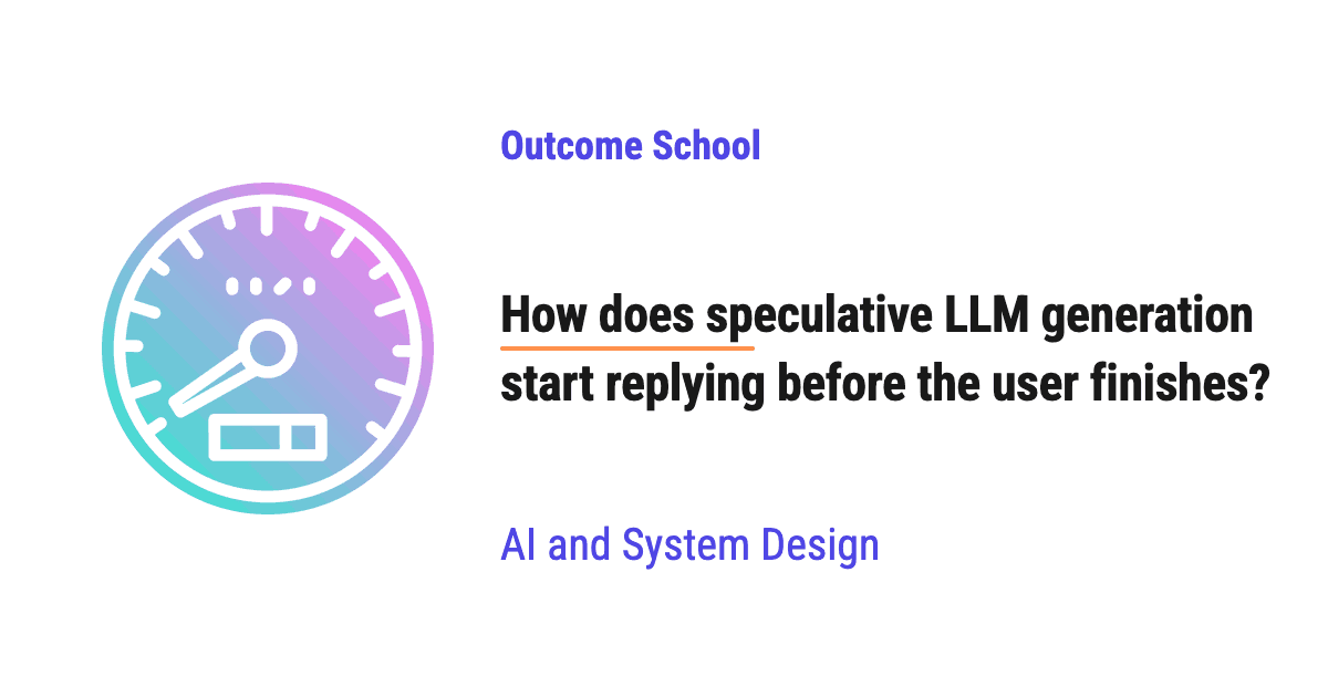How does speculative LLM generation start replying before the user finishes?