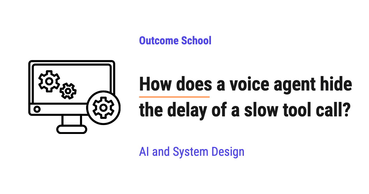 How does a voice agent hide the delay of a slow tool call?