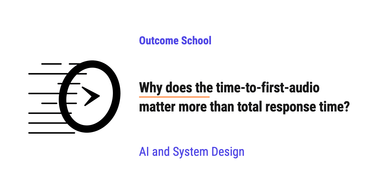 Why does the time-to-first-audio matter more than total response time?