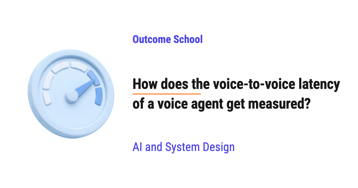 How does the voice-to-voice latency of a voice agent get measured?